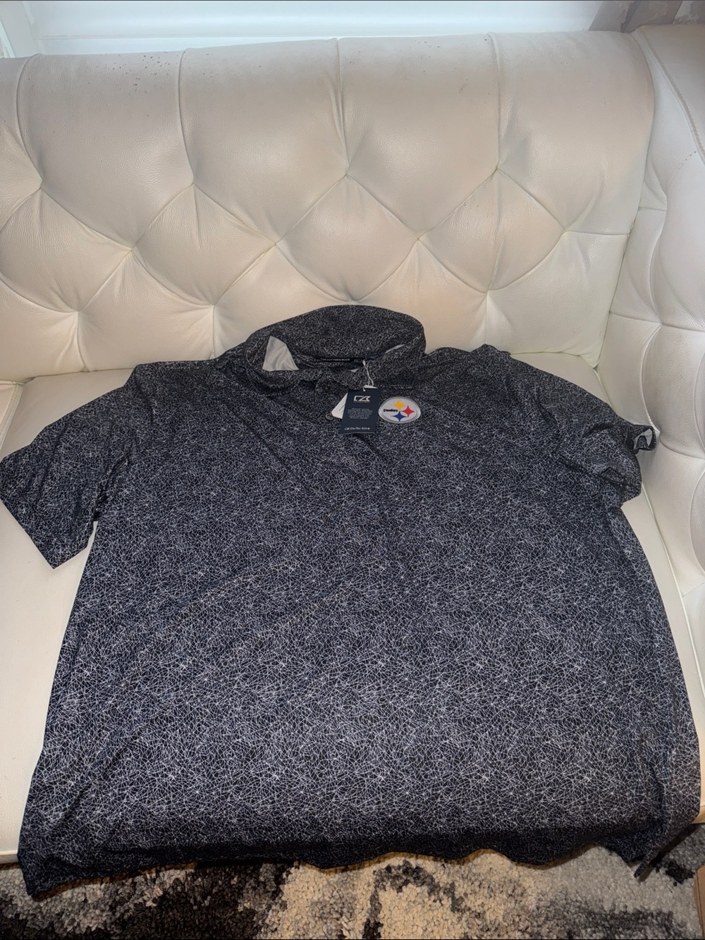 Cutter & Buck Men's Charcoal Heather Polo with Team Patch